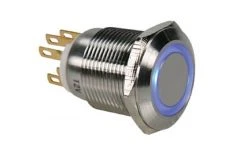 Velleman Drucktaster Edelstahl 19 Mm Mit Blauer Ringbeleuchtung - RC Elektronic